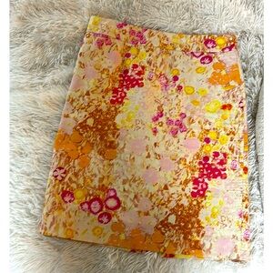J. Crew Floral Skirt in Pink and Orange